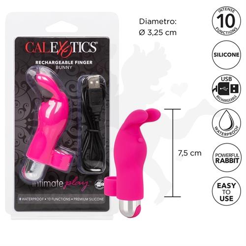 Estimulador de clitoris para dedo con carga USB